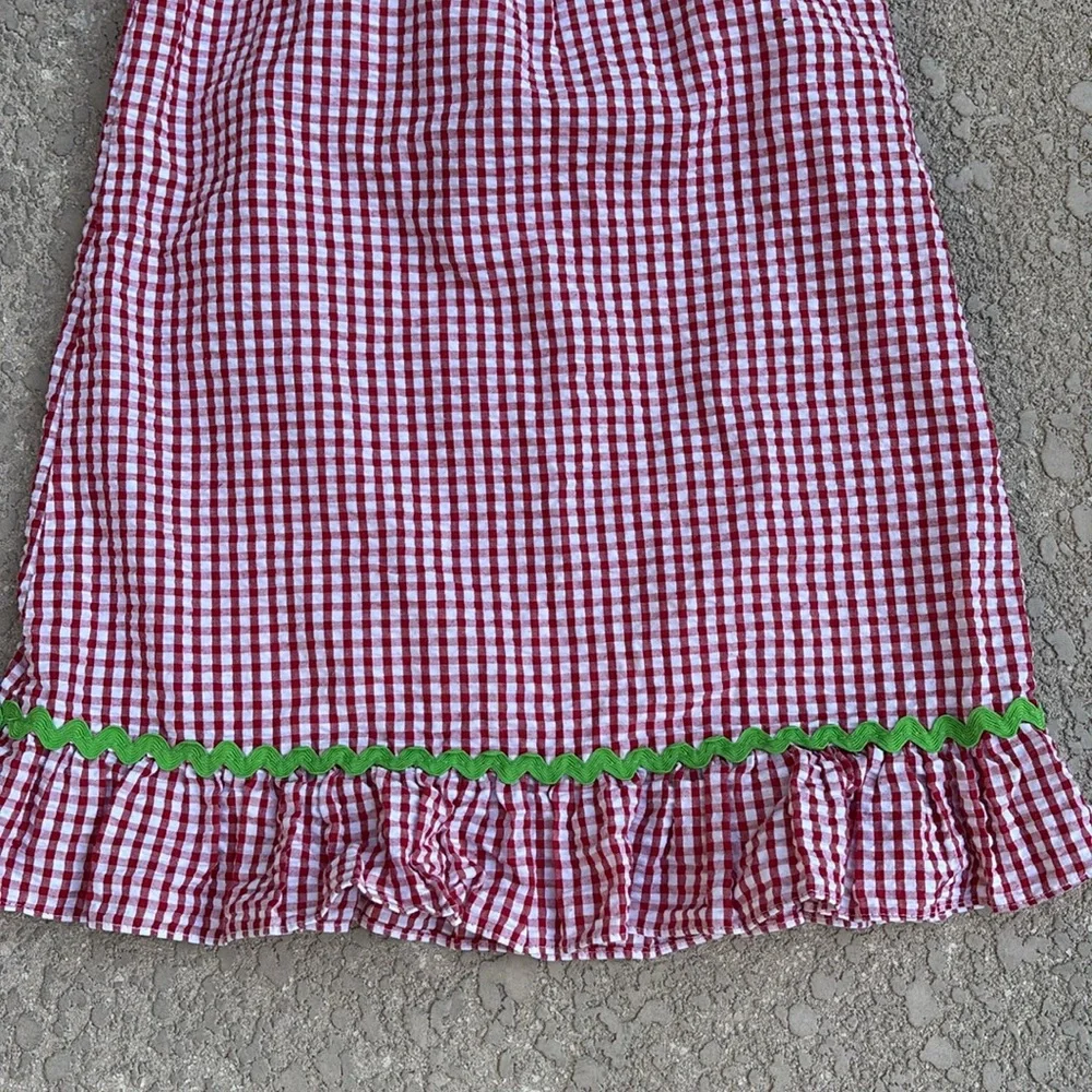 Emily Rose  Seersucker Sundress Strawberry Plaid Red Girls Size 6 Summer